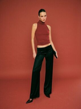 Reformation Vida Satin Low Rise Pant